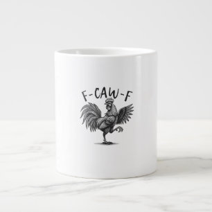 Caneca De Café Grande F Caw F Galo, F-Caw-F Humor de Galinha Engraçado L