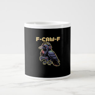 Caneca De Café Grande F-Caw-F Gaming Raven Com Fones de Ouvido - Arte de