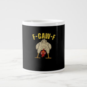 Caneca De Café Grande F-Caw-F-Gráfico de Arte Essencial de Frango