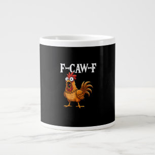 Caneca De Café Grande F-Caw-F Humor Engraçado de Frango F-Caw-F Citação
