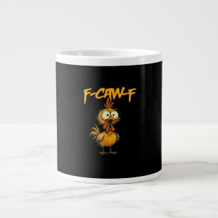 Caneca De Café Grande F-Caw-F Humor Engraçado de Frango F-Caw-F Citação