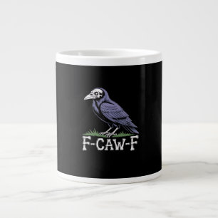 Caneca De Café Grande F-Caw-F Osso Texto Caveira Corvo - Humor Gótico Ma