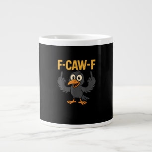 Caneca De Café Grande F-Caw-F Piada Sarcástica Corvo Meme Humor Divertid