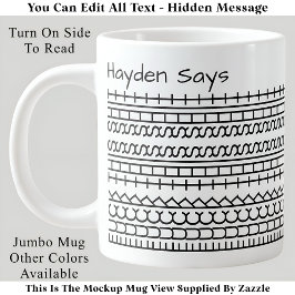 Caneca De Café Grande F**k Esta Mensagem Oculta A Merda 144BW Engraçada 