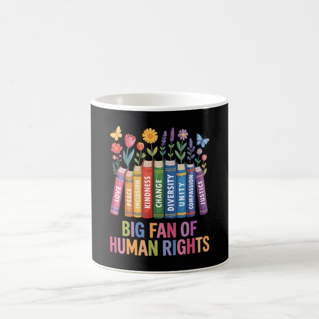 Caneca De Café Grande Fã dos Direitos Humanos (Centro)