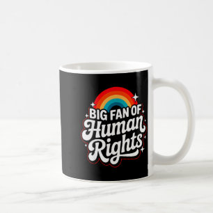 Caneca De Café Grande fã dos direitos humanos protesto arco-íris