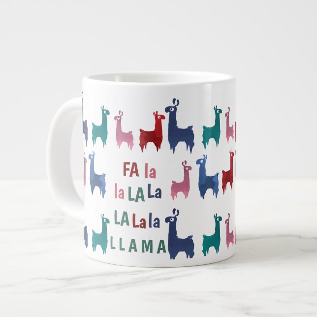 Caneca De Café Grande Fa La Llama Jumbo Mug (Frente Esquerda)