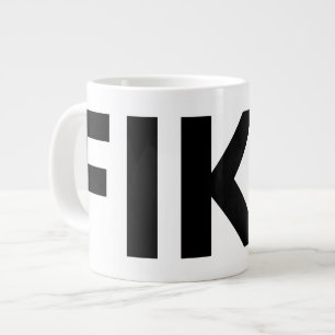 Caneca De Café Grande Faca de preto-e-branco da FIKA
