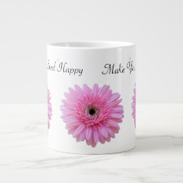 Caneca De Café Grande Faça sua alma feliz rosa Gerbera Daisy