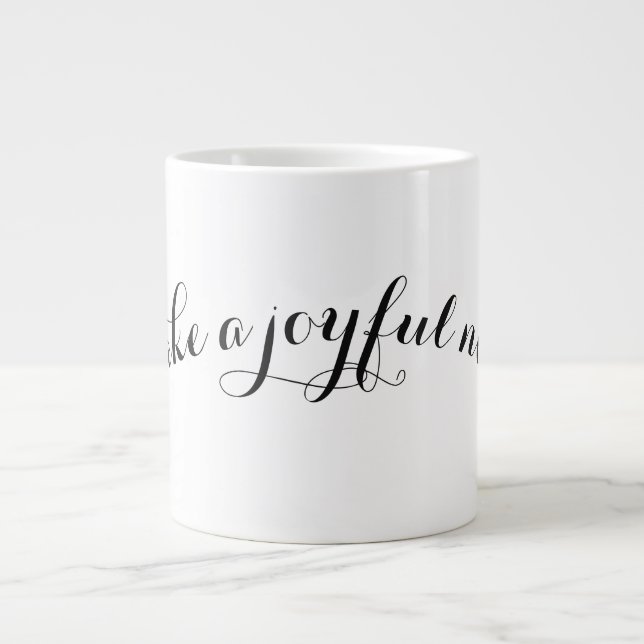 Caneca De Café Grande Faça um barulho alegre (Frente)