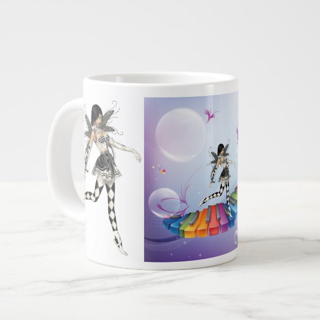 Caneca De Café Grande Faerie de teclado musical (Frente Esquerda)