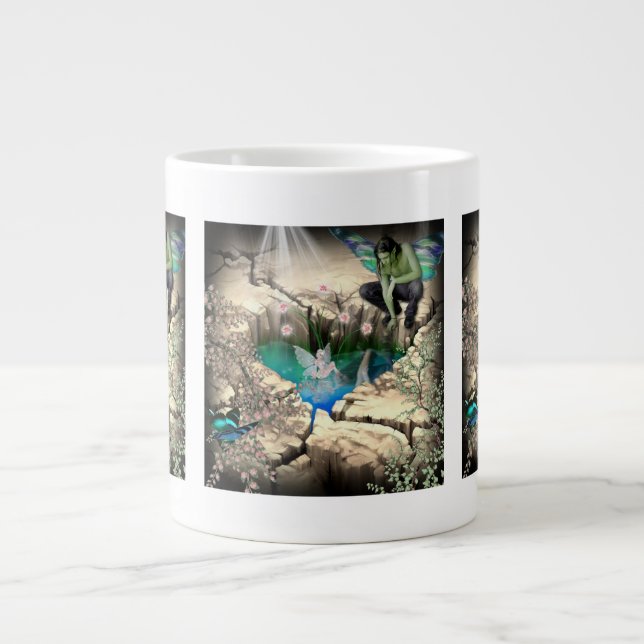 Caneca De Café Grande Faerie em Elven Pond (Frente)