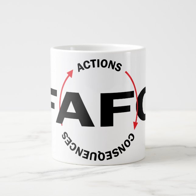 Caneca De Café Grande FAFO Ações Têm Consequências (Frente)