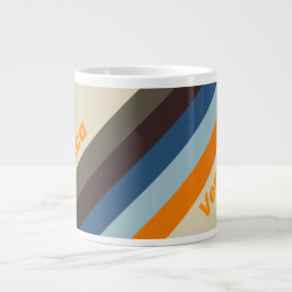 Caneca De Café Grande Faixa de Degrade Butternut com Nome Raquete de Pin