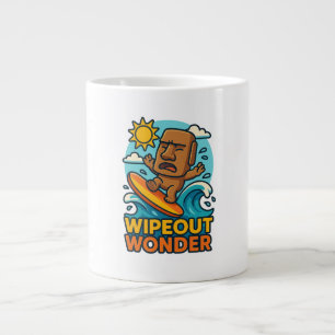 Caneca De Café Grande Falha no Surf Wipeout Moai Chibi