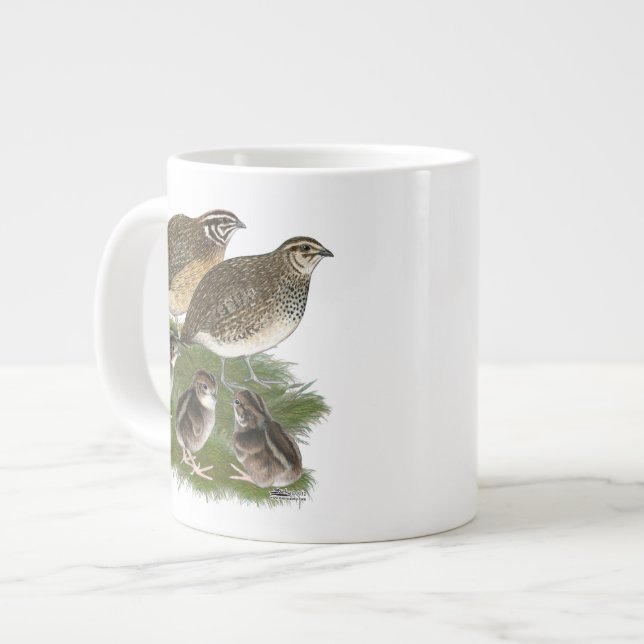 Caneca De Café Grande Família Coturnix Quail (Frente Esquerda)