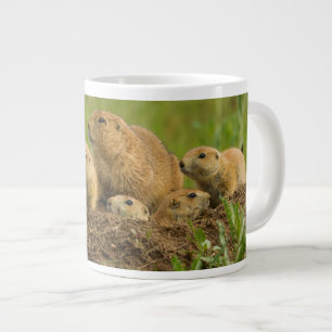 Caneca De Café Grande Família de Cães da Pradaria em Toca