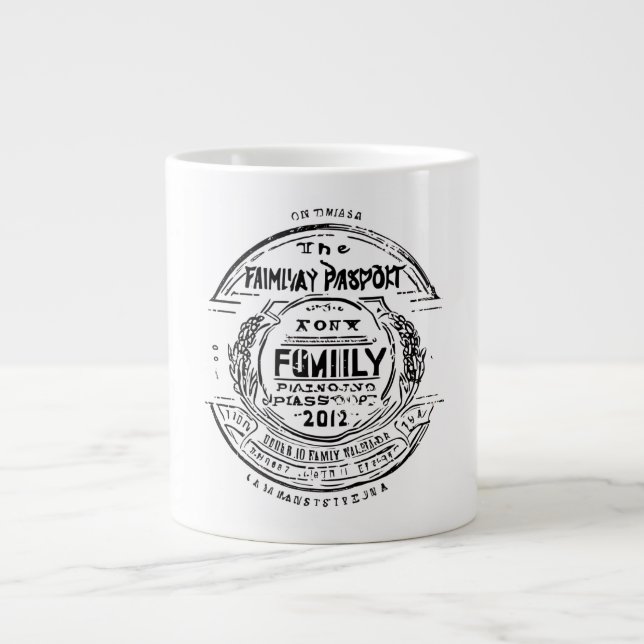 Caneca De Café Grande Family Passport Stamp Personalized Custom Travel  (Frente)