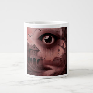 Caneca De Café Grande Fantasia: Casa Decrépita Com Olho Gigante
