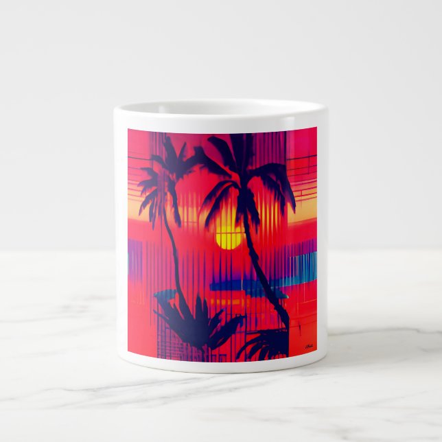 Caneca De Café Grande Fantasía de Fuga Tropical (Frente)