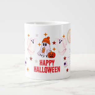 Caneca De Café Grande Fantasma Fofo Assustador, Bruxa, Morcego & Marca d