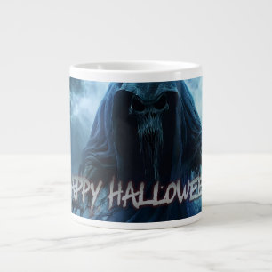 Caneca De Café Grande Fantasma preto em uma paisagem infernal - Hallowee