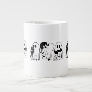 Caneca De Café Grande Fantasma segurando Dias de as Bruxas engraçados de