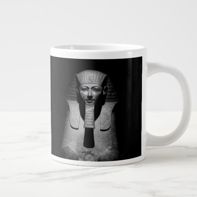 Caneca De Café Grande Faraó rei preto e branco (Direita)