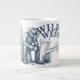 Caneca De Café Grande Faroeste de Alta Ansiedade | Design Western Engraç