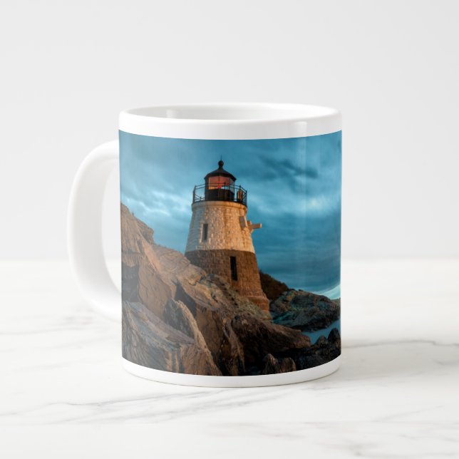 Caneca De Café Grande Faróis | Castelo Hill Lighthouse (Frente Esquerda)