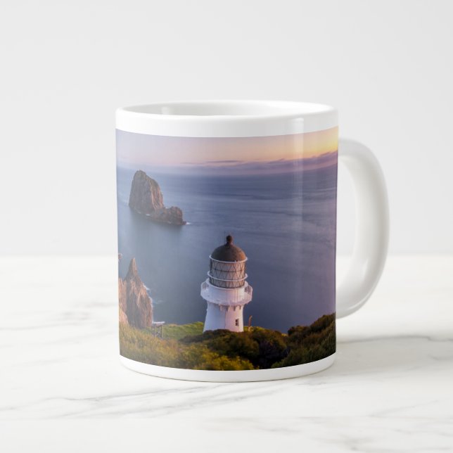 Caneca De Café Grande Faróis | Farol Cape Brett Nova Zelândia (Frente Esquerda)