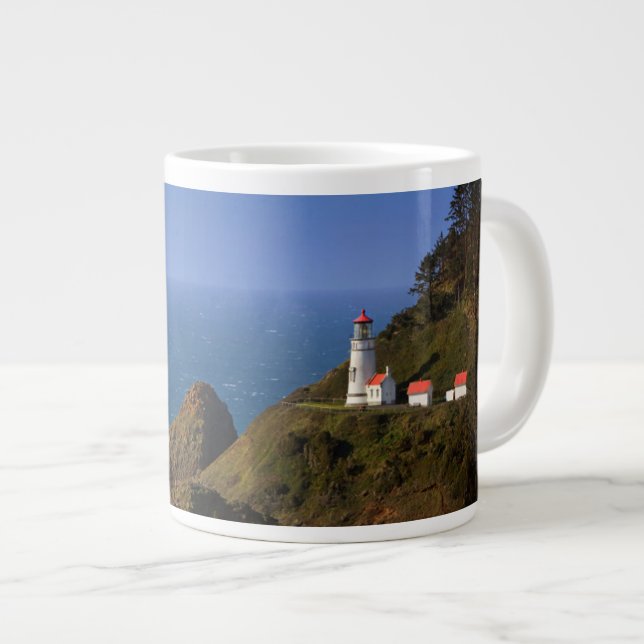 Caneca De Café Grande Faróis | Farol costeiro de Oregon (Frente Esquerda)