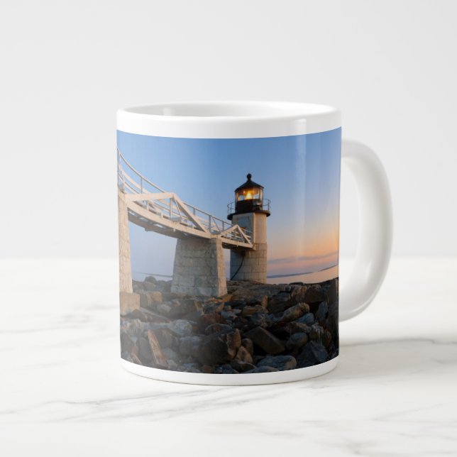 Caneca De Café Grande Faróis | Porta Clyde Maine Lighthouse (Frente Esquerda)