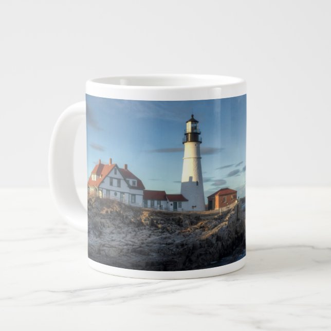 Caneca De Café Grande Farol de Portland Head (Frente Esquerda)