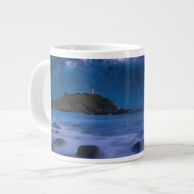 Caneca De Café Grande Farol de salvação | Via Látea Ilha Krabi (Frente Esquerda)