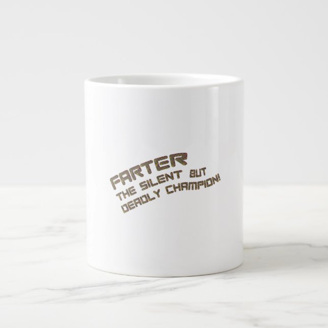 Caneca De Café Grande FARTER - O Silencioso, mas Mortal campeão! (Frente)
