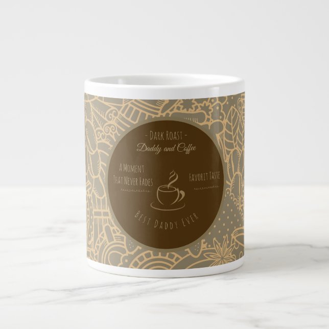 Caneca De Café Grande Fathers Day, Daddy and Coffee,Best Daddy Ever Gian (Frente)