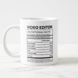 Caneca De Café Grande Fato nutricional | Editores de vídeo
