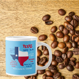 Caneca De Café Grande Fatos Incríveis do Estado do Texas em um Coaster