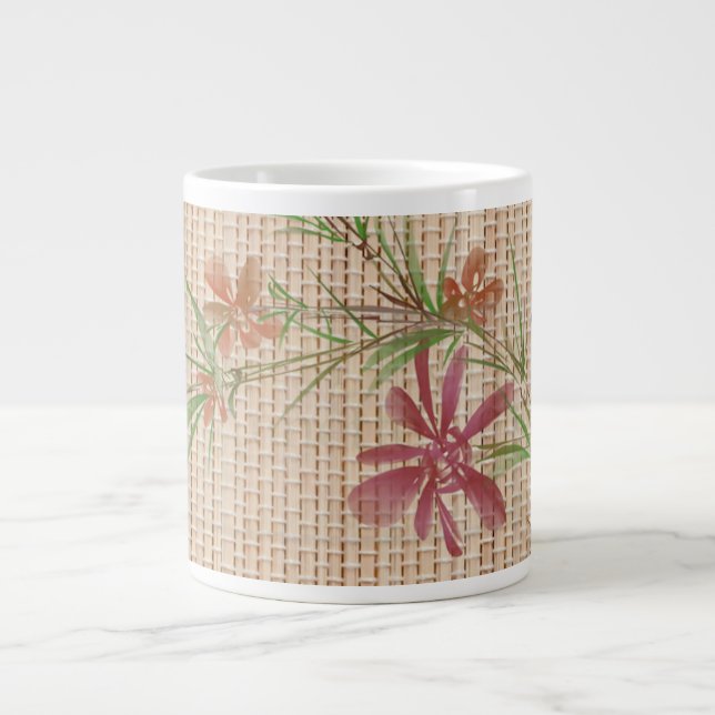 Caneca De Café Grande Faux Bamboo Original Art Jumbo Mug (Frente)