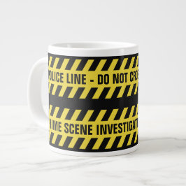 Caneca De Café Grande Faux Policia Linhas de texto personalizado