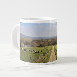 Caneca De Café Grande Fazendas   Inglês Countryside Dirt Road