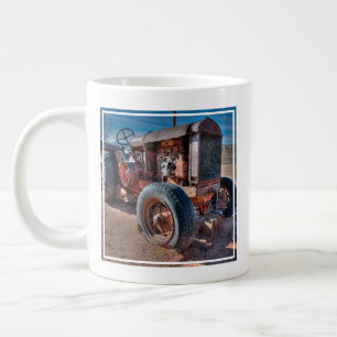 Caneca De Café Grande Fazendas   Trator Antiquado Rusty