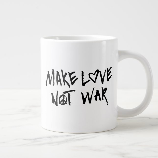 Caneca De Café Grande Fazer Amor Não Guerra (Direita)