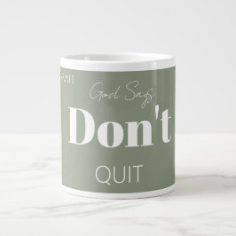 Caneca De Café Grande Fé Cristã Moderna Deus Diz Não Desista Negrito 