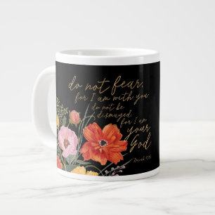 Caneca De Café Grande Fé Floral - Não Tenha Medo, Porque Estou Com Voc