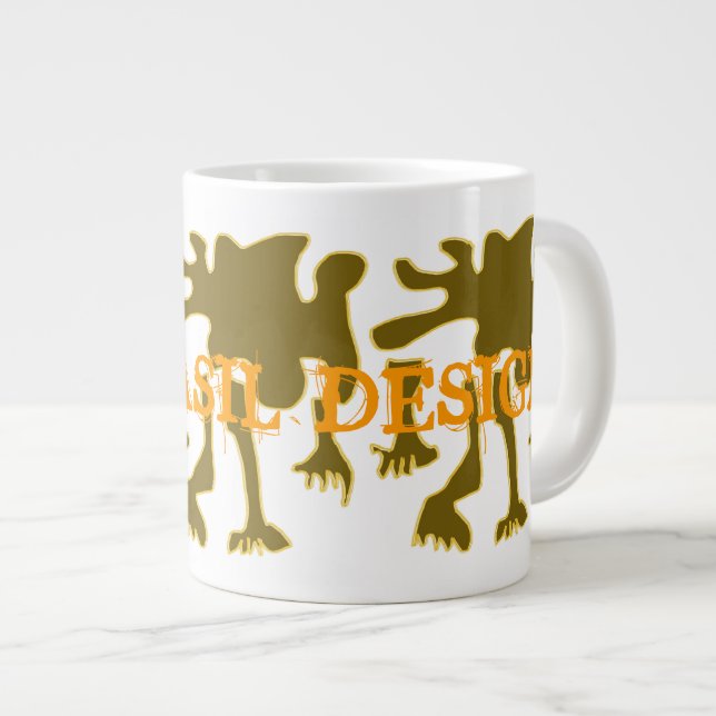 Caneca De Café Grande Fedorenta MammaBASIL Design Jumbo Mug! (Frente Esquerda)
