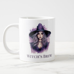 Caneca De Café Grande Feitiçaria - Bruxo Roxo de Arte