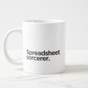 Caneca De Café Grande 'Feiticeiro de planilhas.' Aniversário de Colega d