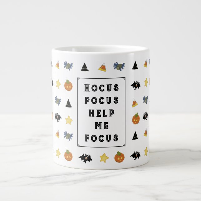 Caneca De Café Grande Feitiço engraçado de café de Halloween (Frente)